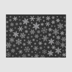 Modern Snowflake 2 - Black & Silver Grey- Tissuepapier