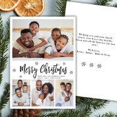 Modern Snowflake 4 Photo Collage Christmas Feestdagenkaart