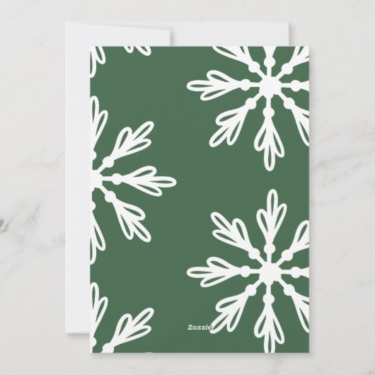 Modern Snowflake acht Foto Collage Raster Foto Feestdagenkaart (Achterkant)