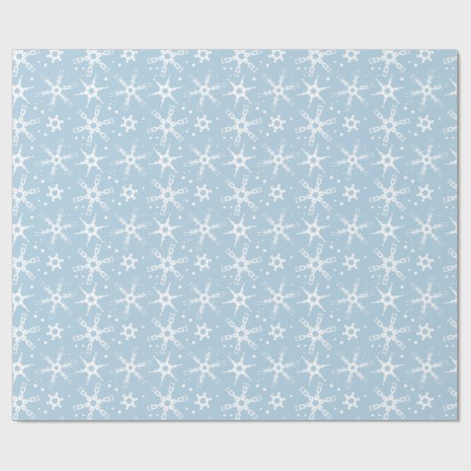 Modern Snowflake All-over Pattern Wrapping Paper Cadeaupapier (Vlak)