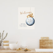 Modern Snowflake Baby shower Welkom Poster (Keuken)