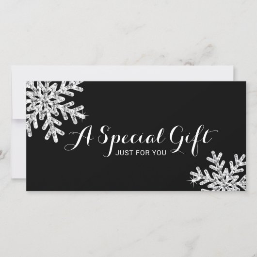 Modern Snowflake Beauty Salon Gift Certificates (Voorkant)