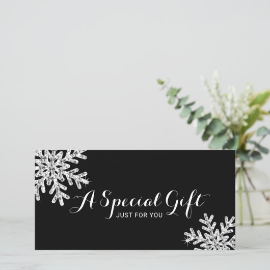 Modern Snowflake Beauty Salon Gift Certificates (Staand voorkant)