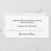 Modern Snowflake Beauty Salon Gift Certificates (Achterkant)