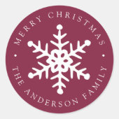 Modern Snowflake Berry Holiday Sticker (Voorkant)