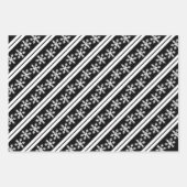 Modern Snowflake Black en White voegen Monogram to Inpakpapier Vel (Voorkant 3)
