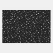 Modern Snowflake Black Pink Pattern Kerstmis Inpakpapier Vel (Voorkant 3)