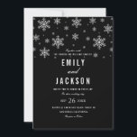 Modern Snowflake Black & White Wedding Invitation Kaart<br><div class="desc">Meer design van het winterthema in de Little Bayleigh Store!</div>