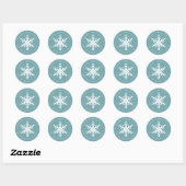 Modern Snowflake Blue Frost Holiday Sticker (Vel)
