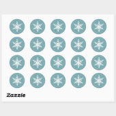 Modern Snowflake Blue Frost Return Address Label (Vel)