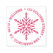 Modern Snowflake Circular Holiday | Retouradres Zelfinktende Stempel (Design)