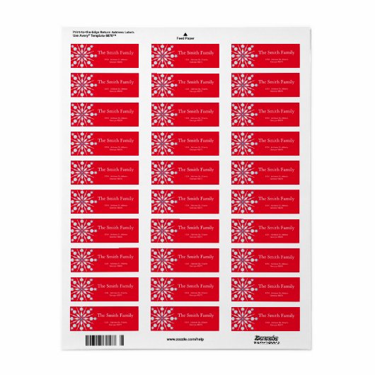 Modern Snowflake Etiket (Full Sheet)