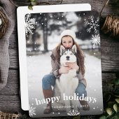 Modern Snowflake Familie Kerst 2024 Afbeelding Feestdagenkaart