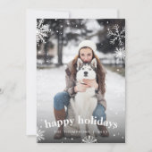 Modern Snowflake Familie Kerst 2024 Afbeelding Feestdagenkaart (Voorkant)