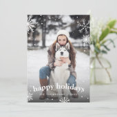 Modern Snowflake Familie Kerst 2024 Afbeelding Feestdagenkaart (Staand voorkant)