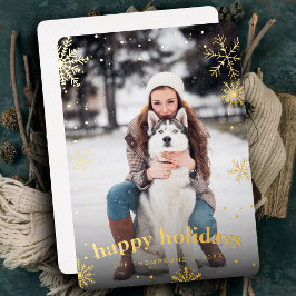 Modern Snowflake Familie Kerst 2024 Afbeelding Folie Feestdagenkaart