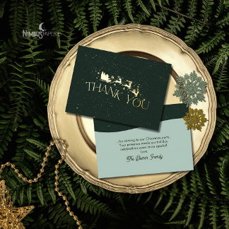 Modern Snowflake Foil Christmas Thank You Card Folie Uitnodiging