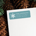 Modern Snowflake Frost Holiday Return Address Etiket<br><div class="desc">Add a festive touch to your holiday envelopes with our elegant snowflake return address labels. The labels feature a white hand-drawn snowflake on a blue frost background. Personalize the holiday return address labels by adding your name and address. The labels are perfect to use for holiday greeting cards, Christmas party...</div>