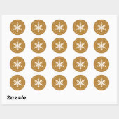 Modern Snowflake Gold Holiday Sticker (Vel)