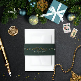 Modern Snowflake Holiday Invitation Belly Band Uitnodigingen Wikkel