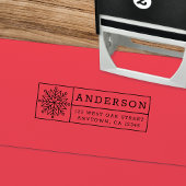 Modern Snowflake Holiday Return Address Zelfinktende Stempel