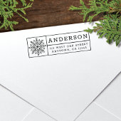 Modern Snowflake Holiday Return Address Zelfinktende Stempel