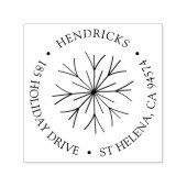 Modern Snowflake Holiday Return Address Zelfinktende Stempel (Design)