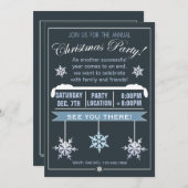 Modern Snowflake - jaarlijkse uitnodiging voor ker (Voorkant / Achterkant)
