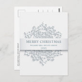 Modern Snowflake kerst Corporate Greeting Briefkaart (Voorkant / Achterkant)