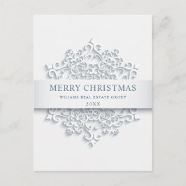 Modern Snowflake kerst Corporate Greeting Briefkaart