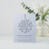 Modern Snowflake kerst Corporate Greeting Briefkaart (Staand voorkant)