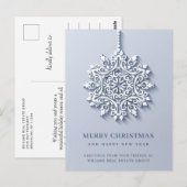Modern Snowflake kerst Corporate Greeting Briefkaart (Voorkant / Achterkant)