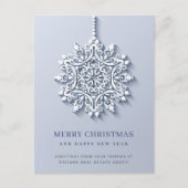 Modern Snowflake kerst Corporate Greeting Briefkaart (Voorkant)