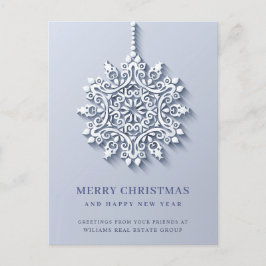 Modern Snowflake kerst Corporate Greeting Briefkaart