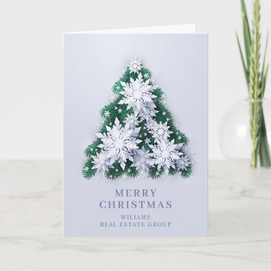 Modern Snowflake kerst Corporate Greeting Feestdagen Kaart (Voorkant)