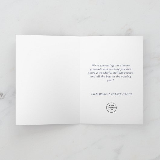 Modern Snowflake kerst Corporate Greeting Feestdagen Kaart (Binnen)