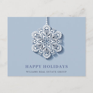 Modern Snowflake kerst Corporate Greeting Feestdagenkaart