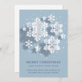 Modern Snowflake kerst Corporate Greeting Feestdagenkaart (Voorkant / Achterkant)