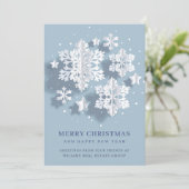 Modern Snowflake kerst Corporate Greeting Feestdagenkaart (Staand voorkant)