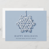 Modern Snowflake kerst Corporate Greeting Feestdagenkaart (Voorkant / Achterkant)