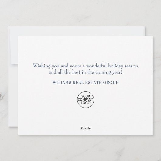 Modern Snowflake kerst Corporate Greeting Feestdagenkaart (Achterkant)