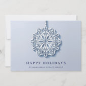 Modern Snowflake kerst Corporate Greeting Feestdagenkaart (Voorkant)