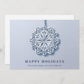 Modern Snowflake kerst Corporate Greeting Feestdagenkaart (Voorkant / Achterkant)