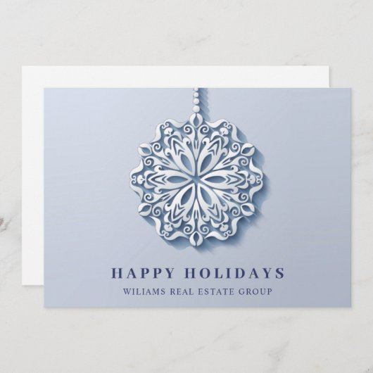 Modern Snowflake kerst Corporate Greeting Feestdagenkaart (Voorkant / Achterkant)