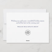 Modern Snowflake kerst Corporate Greeting Feestdagenkaart (Achterkant)