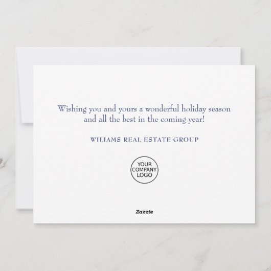 Modern Snowflake kerst Corporate Greeting Feestdagenkaart (Achterkant)