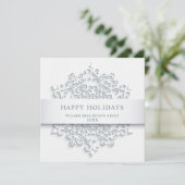 Modern Snowflake kerst Corporate Greeting Feestdagenkaart (Staand voorkant)