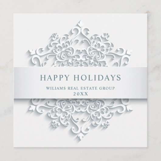 Modern Snowflake kerst Corporate Greeting Feestdagenkaart (Voorkant)