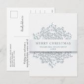 Modern Snowflake kerst Corporate Greeting Feestdagenkaart (Voorkant / Achterkant)