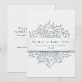Modern Snowflake kerst Corporate Greeting Feestdagenkaart (Voorkant / Achterkant)